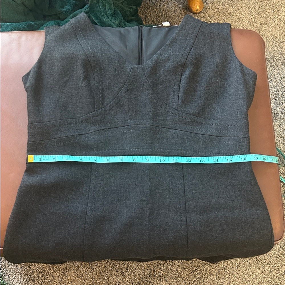 LOFT Gray Sleeveless Sheath Dress with V-Neck - Picture 7 of 7